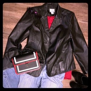 EUC East 5th Genuine Black Leather Jacket
